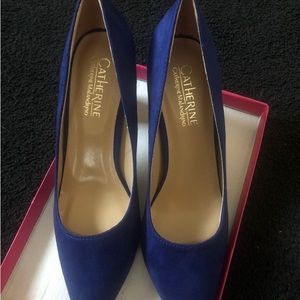 Royal blue suede shoes
